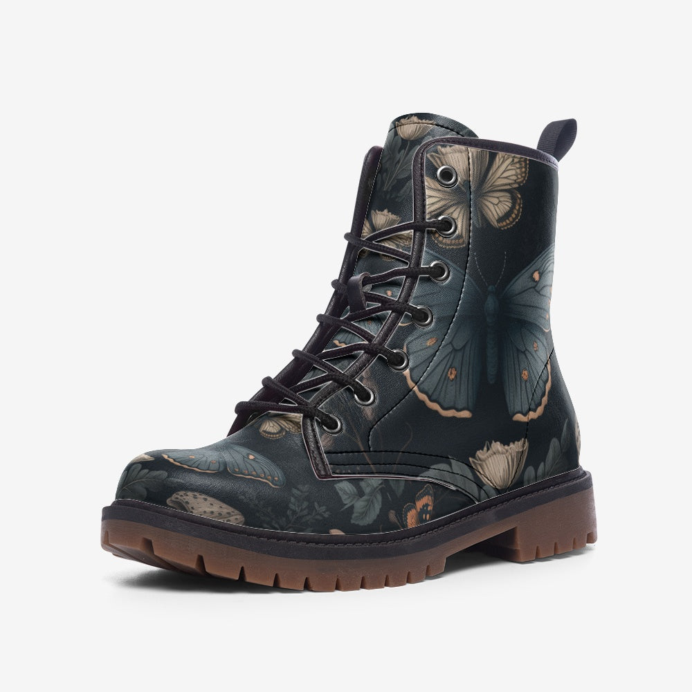 Discover the beauty of nature with these Butterfly Cottagecore Vegan Combat Boots. Eco-friendly, cruelty-free, and perfect for cottagecore fashion lovers. Shop now with worldwide shipping!