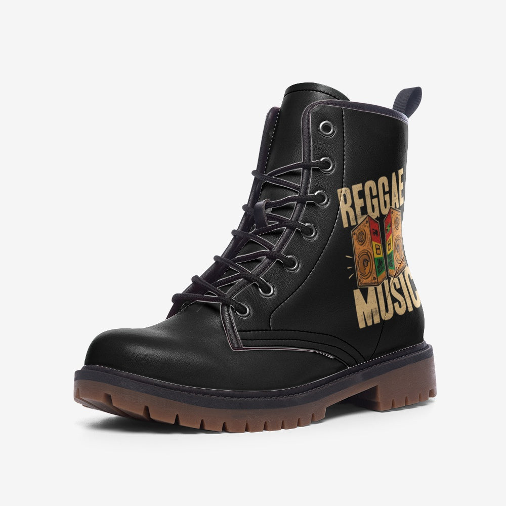 Step up your style with Reggae Music Vegan Combat Boots, designed for those who love bold, reggae-inspired footwear. Made from eco-friendly vegan leather. Order yours now for a stylish and sustainable fashion choice!
