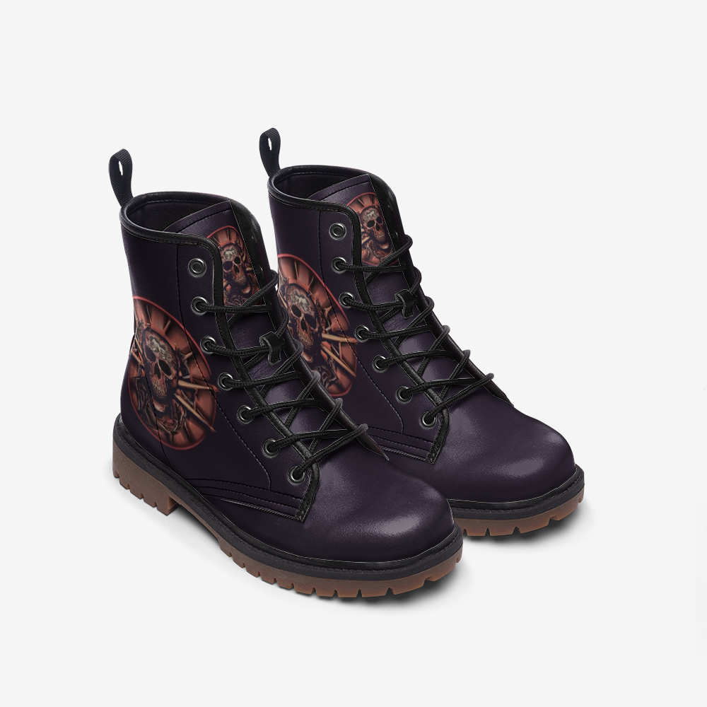 Vegan Combat Boots Dark Purple