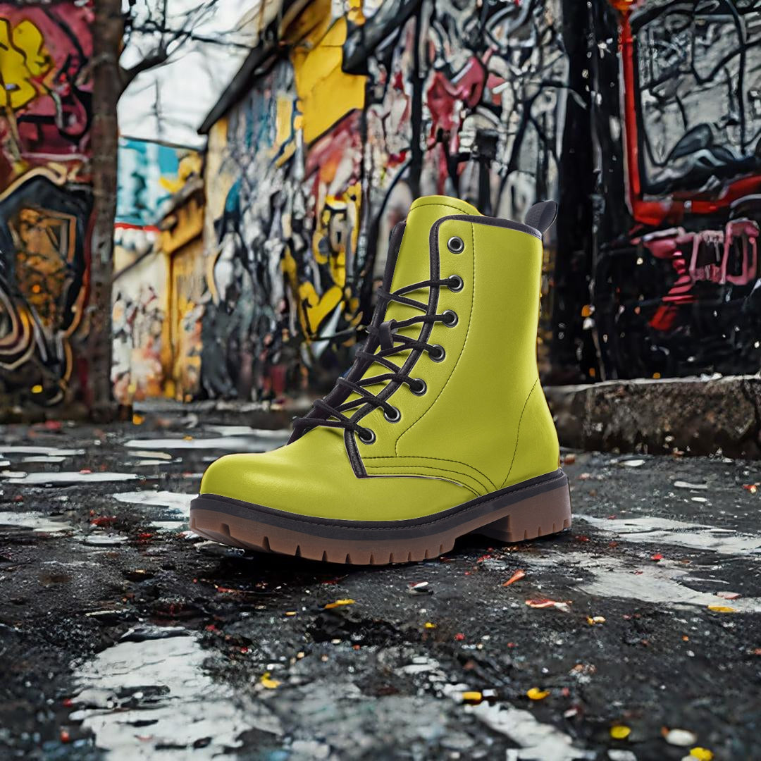 Lime Green Combat Boots – Bold, fun, and fearless.