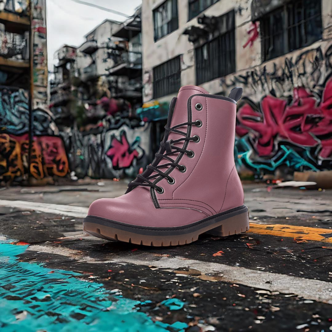 Mauve Combat Boots – Soft, stylish, and empowering.