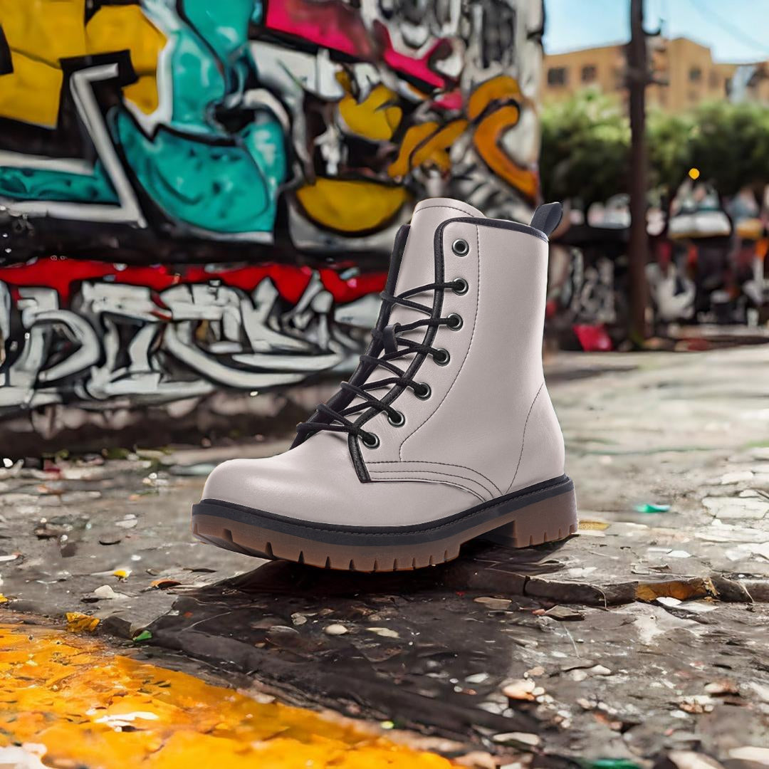 Storm Grey Combat Boots – Minimalist, bold, and empowering.