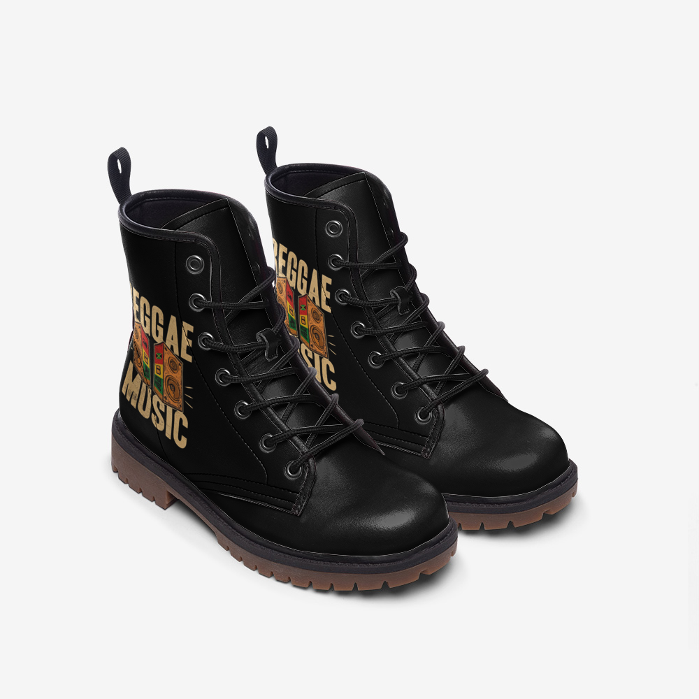 Reggae Music Vegan Combat Boots,