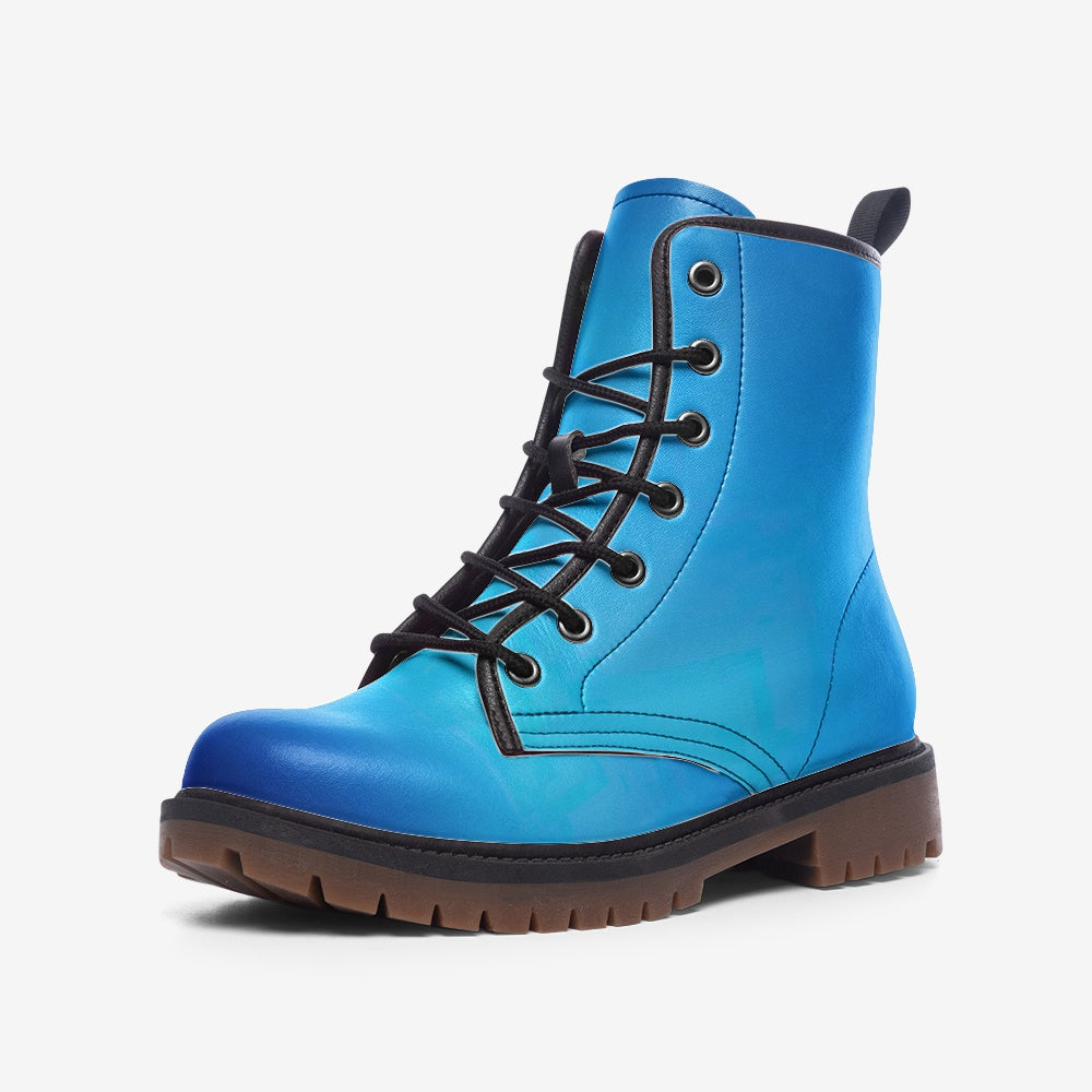 Vegan Combat Boots in electric blue – Loud and ethical.