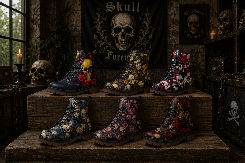 Skull Combat Boots