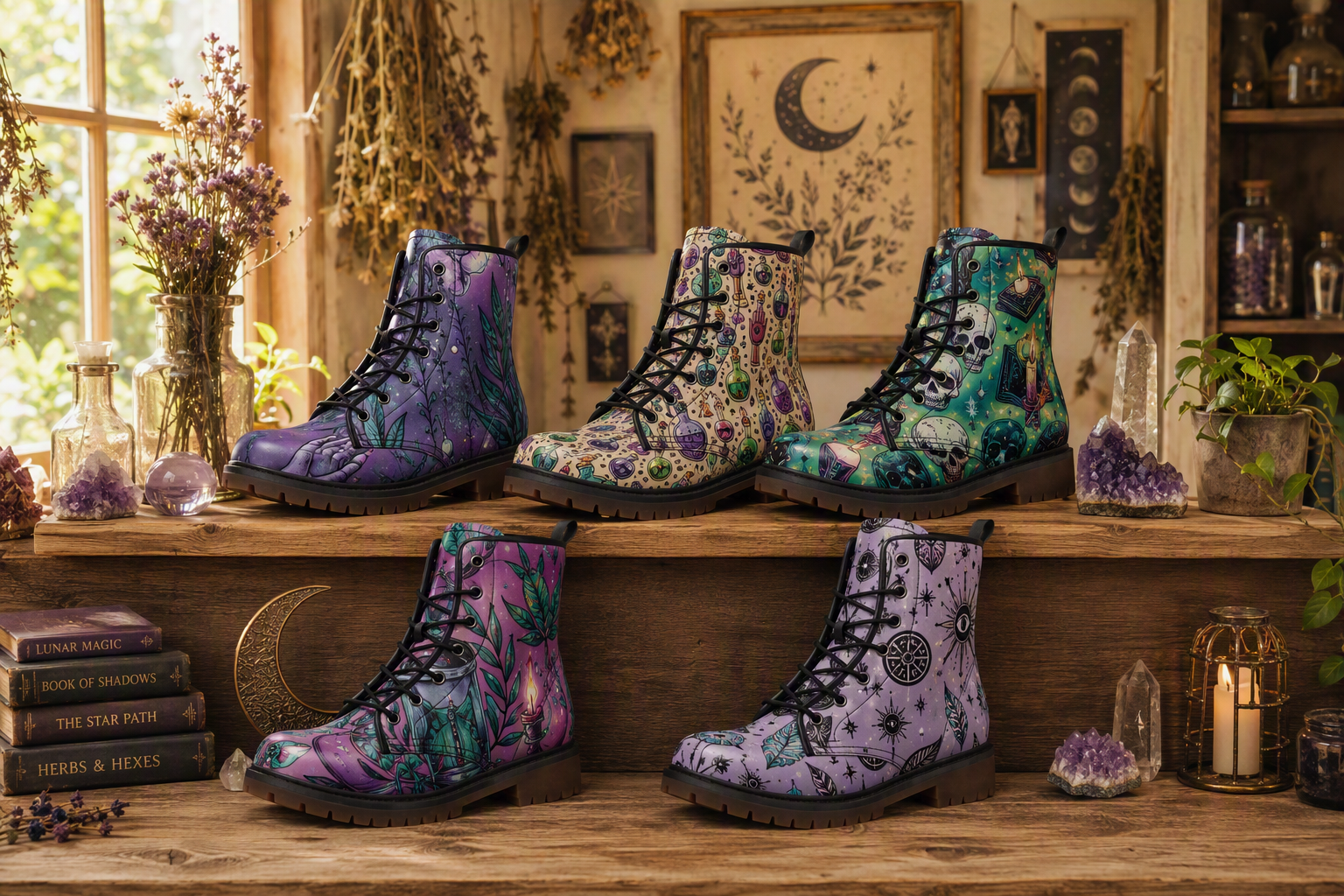 Celestial Witch  Combat Boots