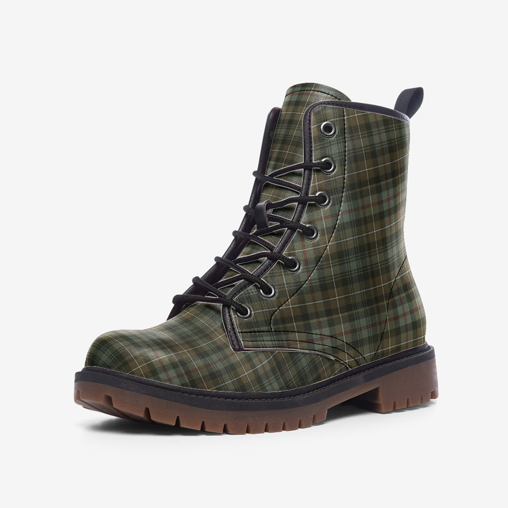 Green Plaid  Combat Boots: Stylish Adventure Awaits!