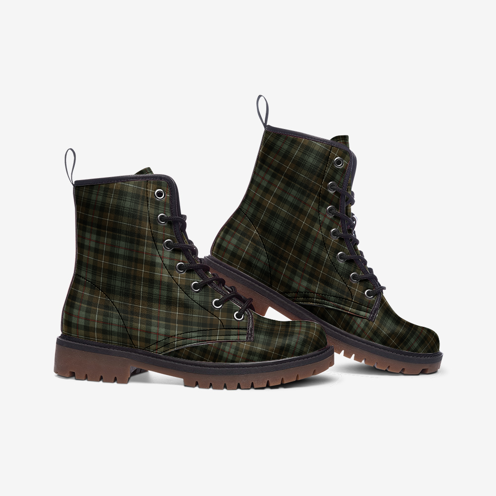 Green Plaid  Combat Boots: Stylish Adventure Awaits!