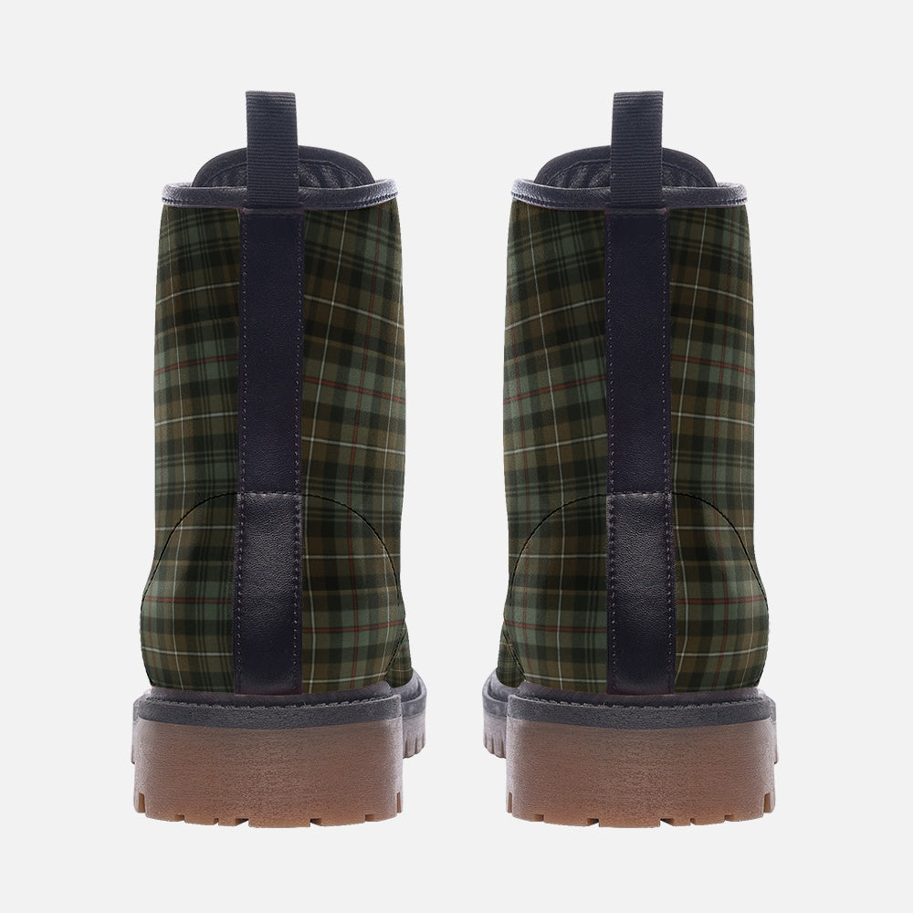 Green Plaid  Combat Boots: Stylish Adventure Awaits!