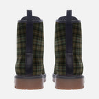Green Plaid  Combat Boots: Stylish Adventure Awaits!