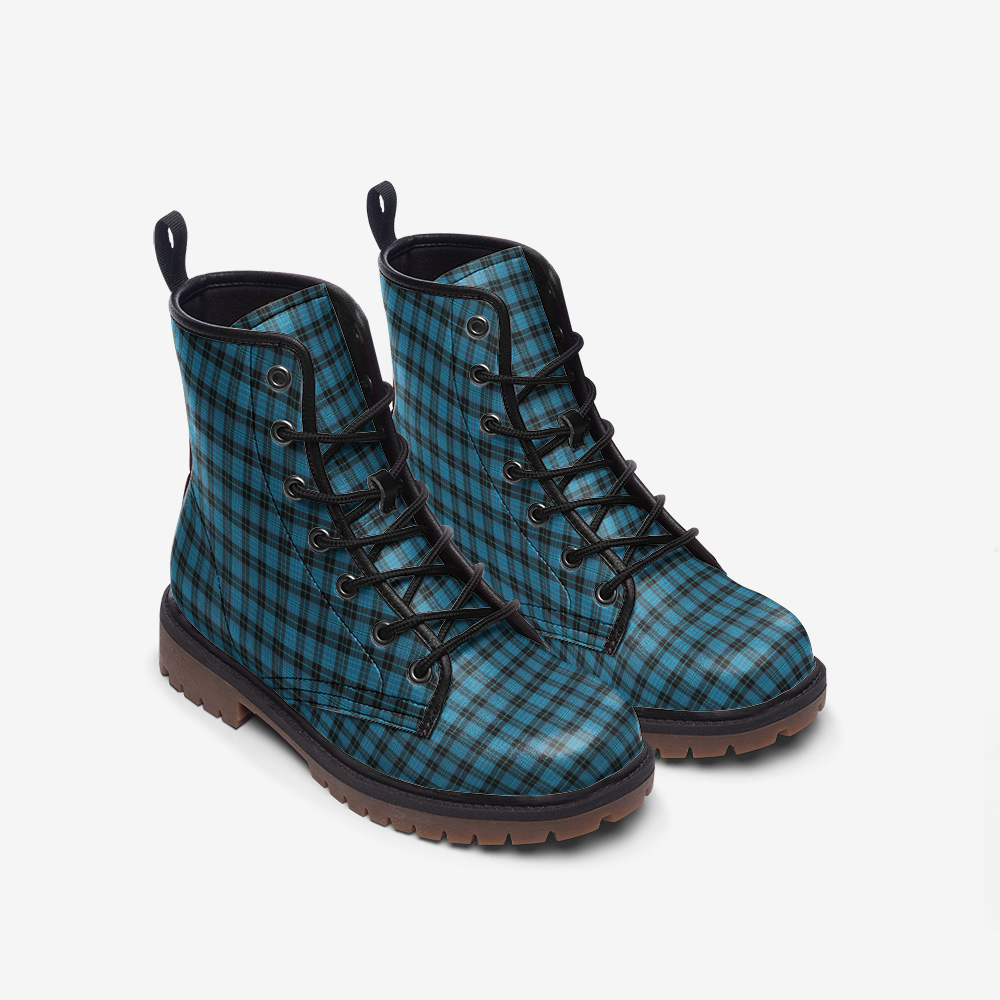 Midnight Plaid  Combat Boots: Uncompromised Comfort!