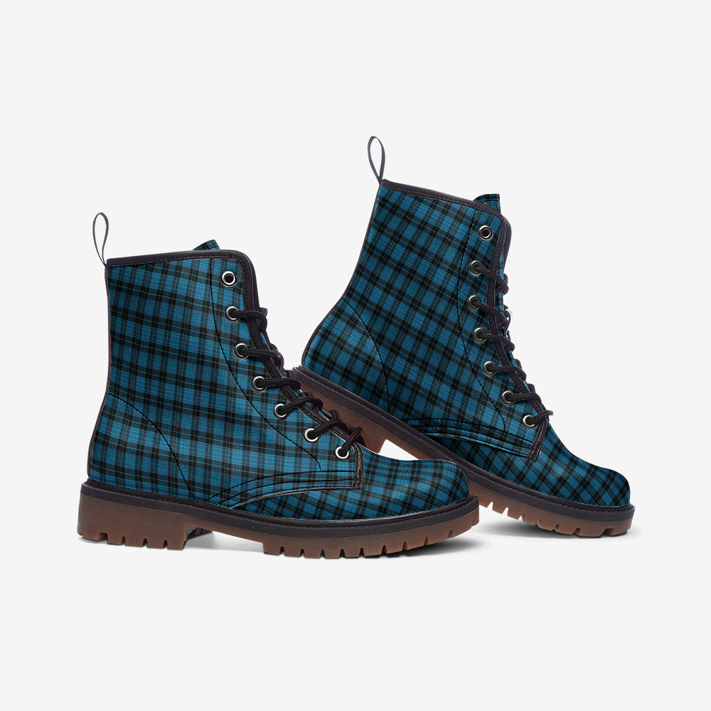 Midnight Plaid  Combat Boots: Uncompromised Comfort!