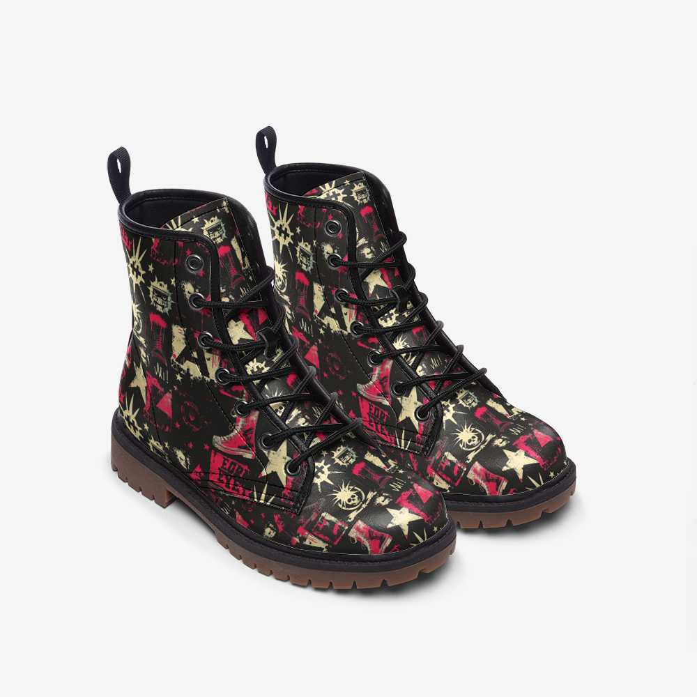 Punk Anarchy Vegan Combat Boots - Eco-Friendly & Stylish