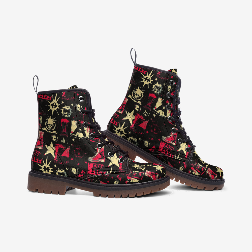 Punk Anarchy Vegan Combat Boots - Eco-Friendly & Stylish