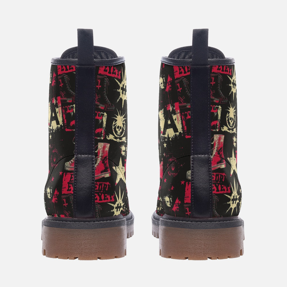 Punk Anarchy Vegan Combat Boots - Eco-Friendly & Stylish