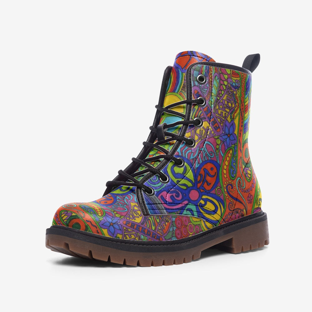 Psychedelic Combat Boots – Colorful Vegan Style