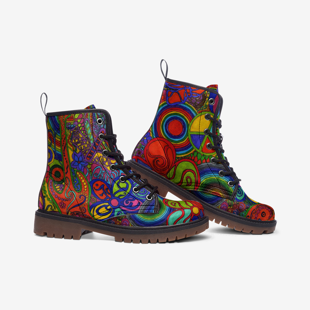 Psychedelic Combat Boots – Colorful Vegan Style