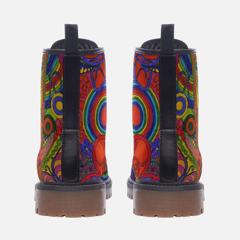 Psychedelic Combat Boots – Colorful Vegan Style