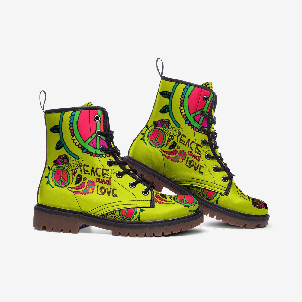 Peace & Love Vegan Combat Boots