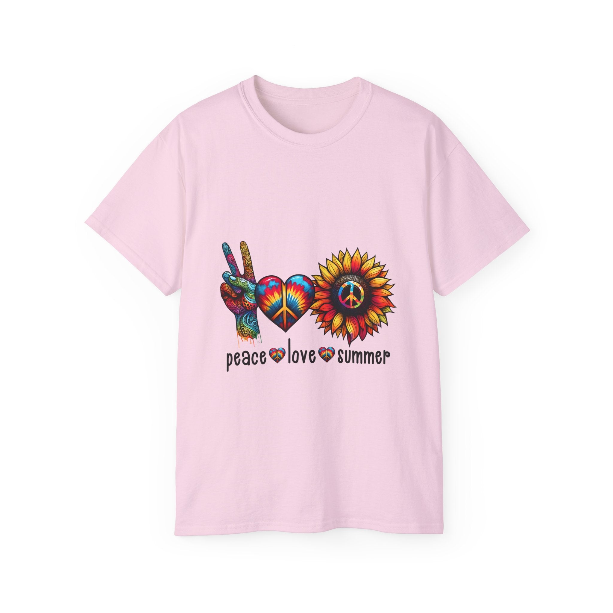 T-shirt hippie, t-shirt "paix" et "amour"