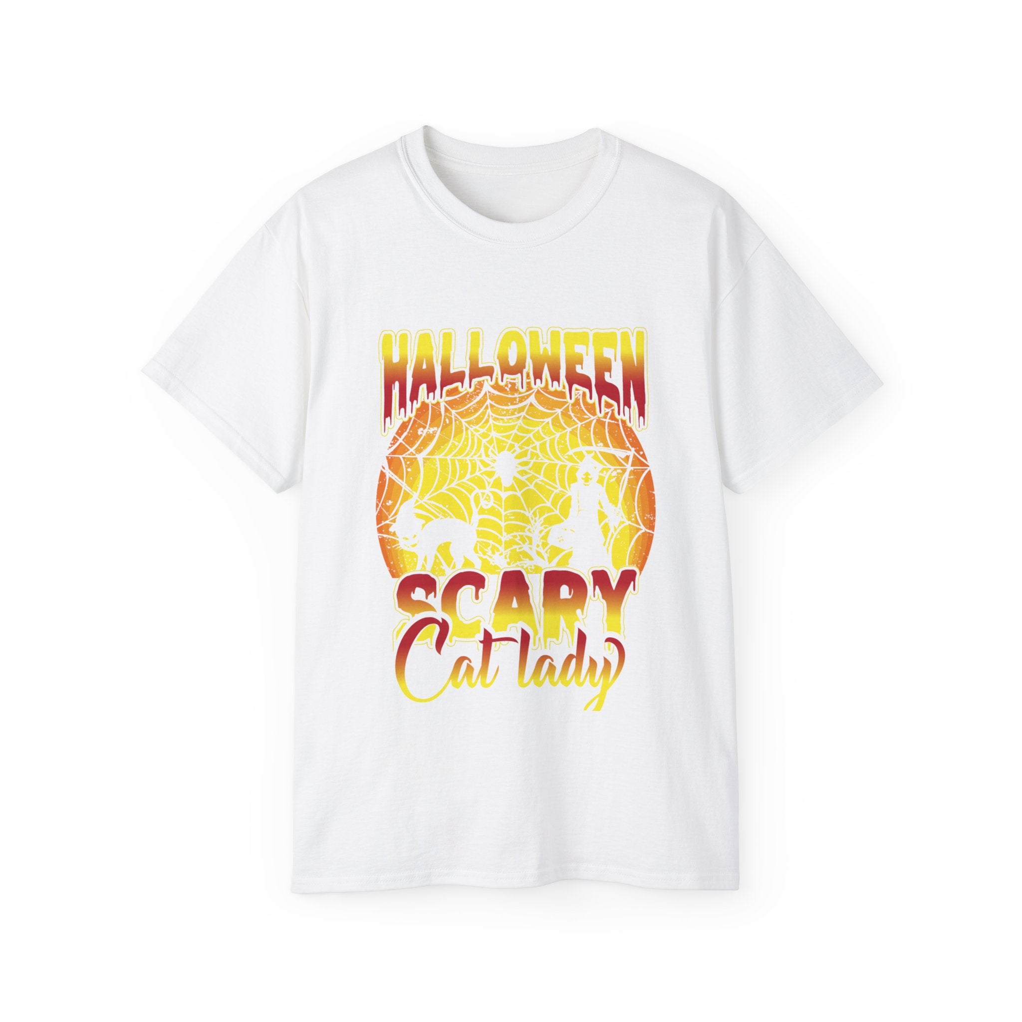 Halloween Scary Cat Lady" T-Shirt