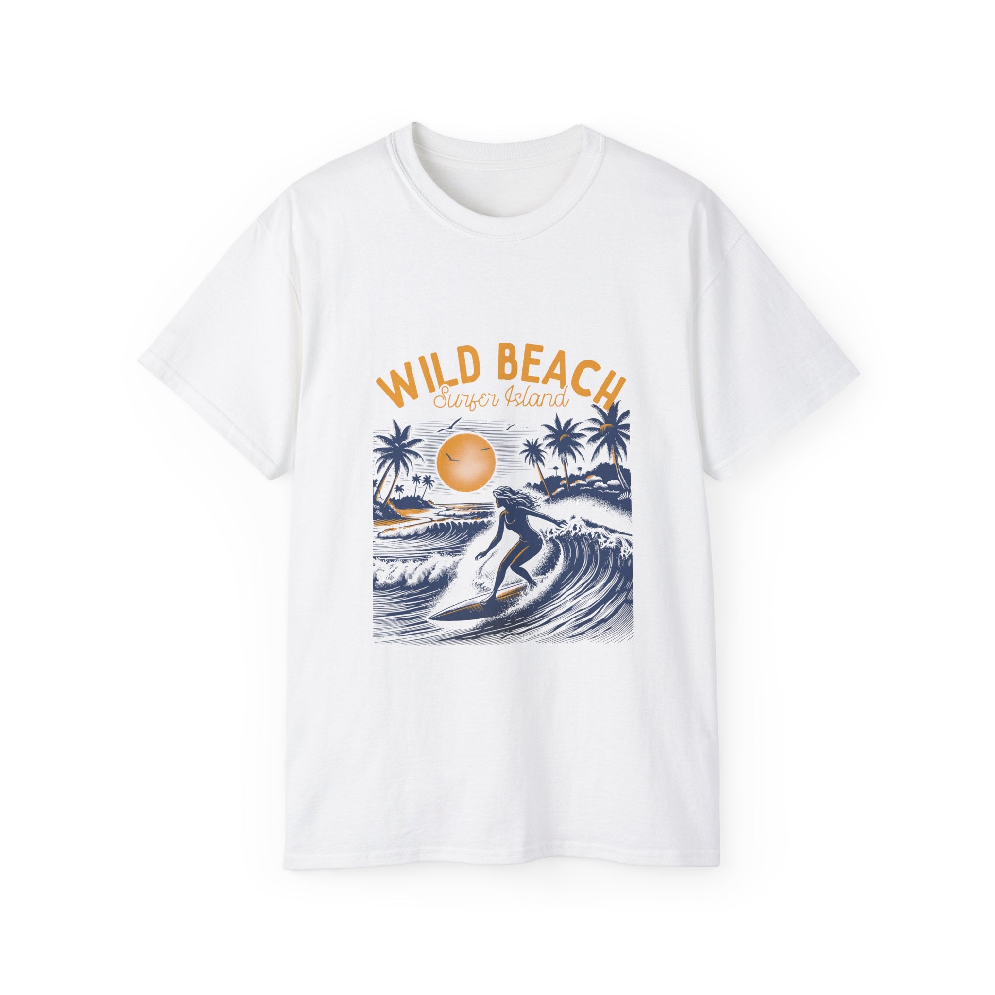 Plage d'été vintage : t-shirt plage sauvage