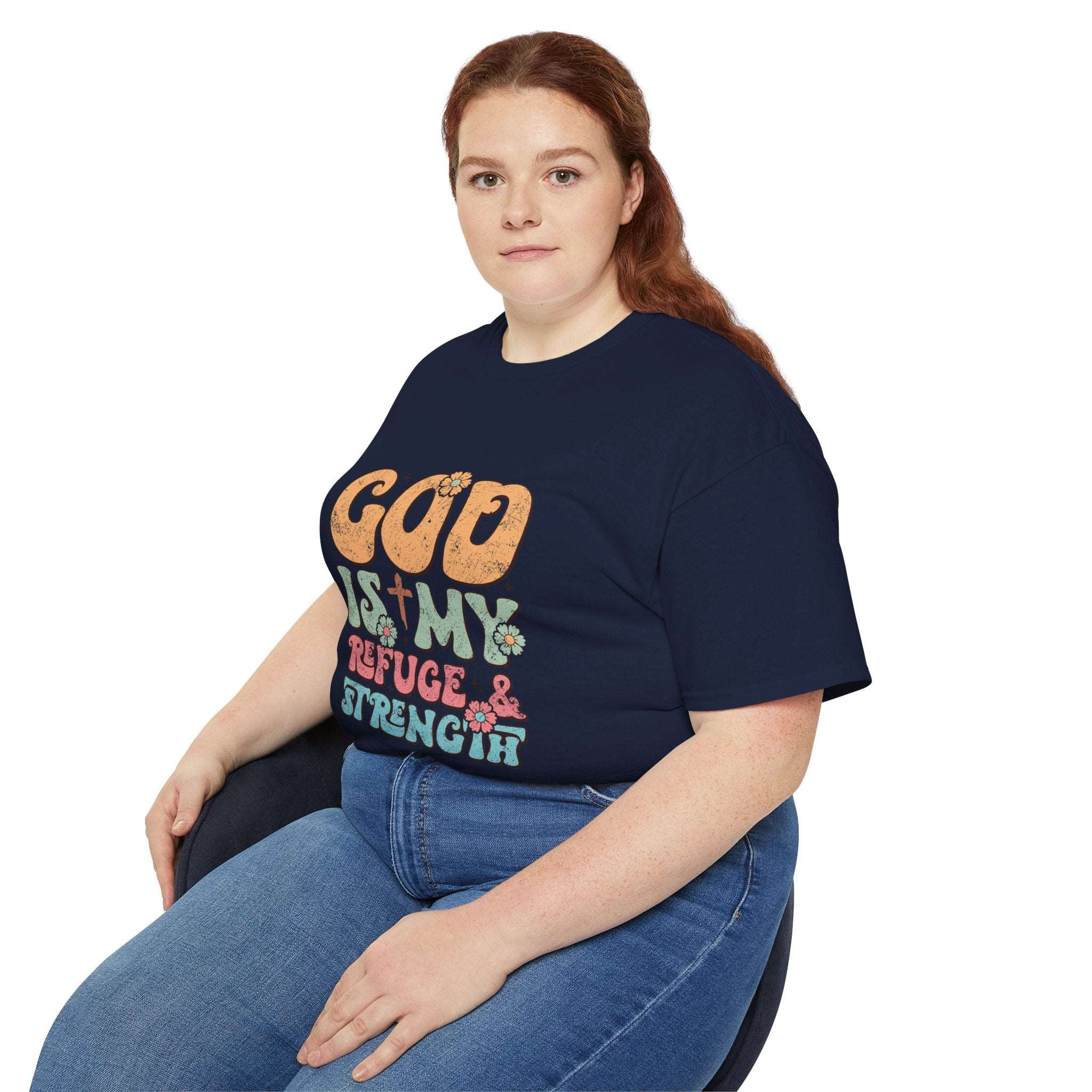 Christian t-shirt, God is my refuge and my strength t-shirt