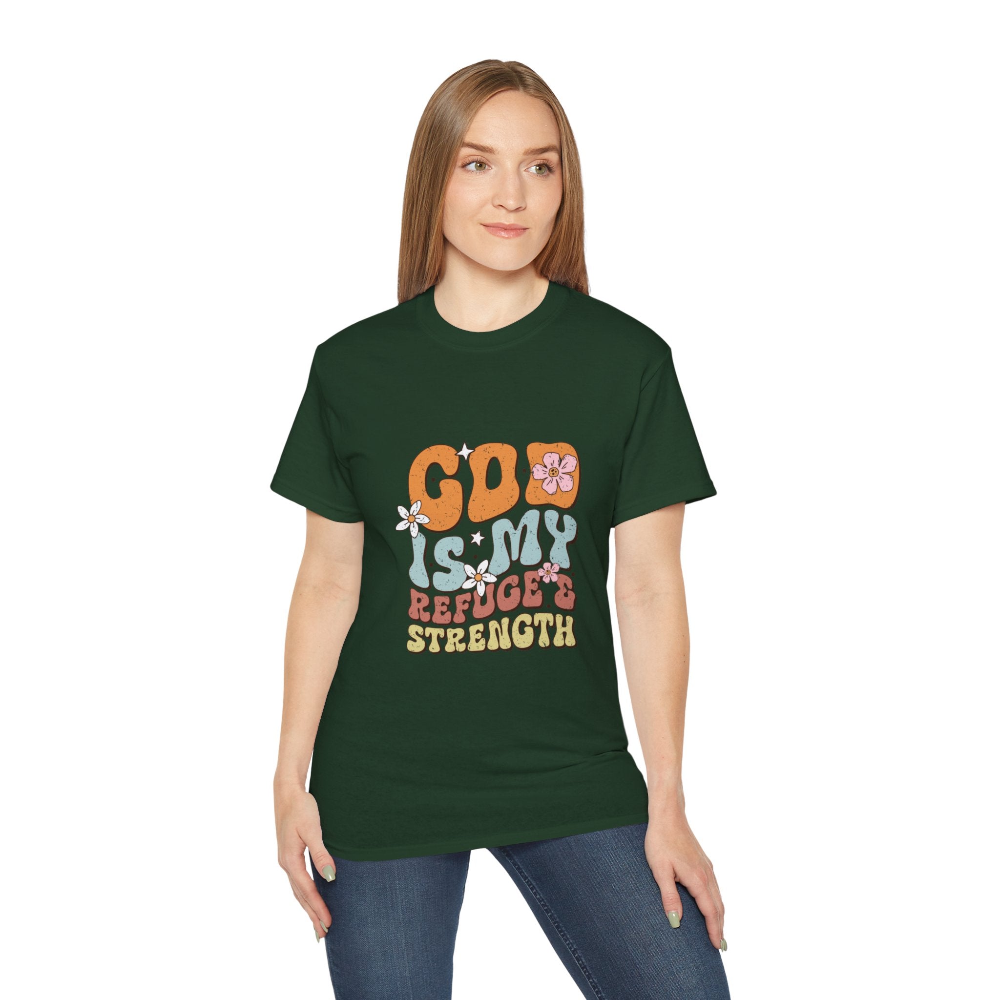 Christian t-shirt, God is my refuge and strength t-shirt