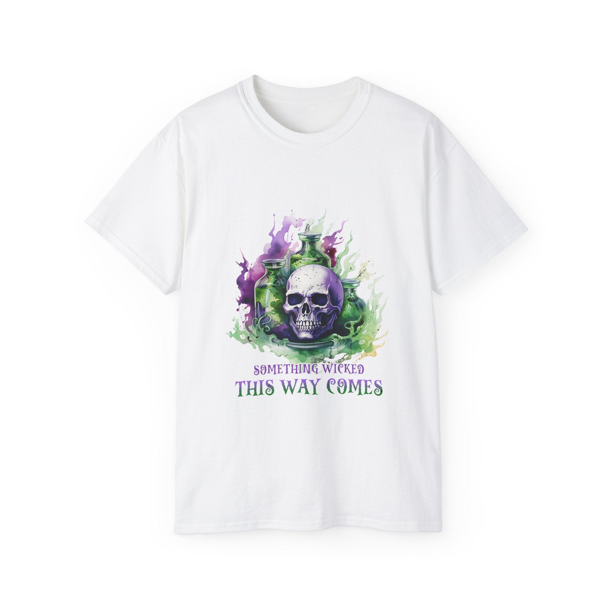 Something Wicked This Way Comes" Skull T-Shirt – Gothic Potion and Skull