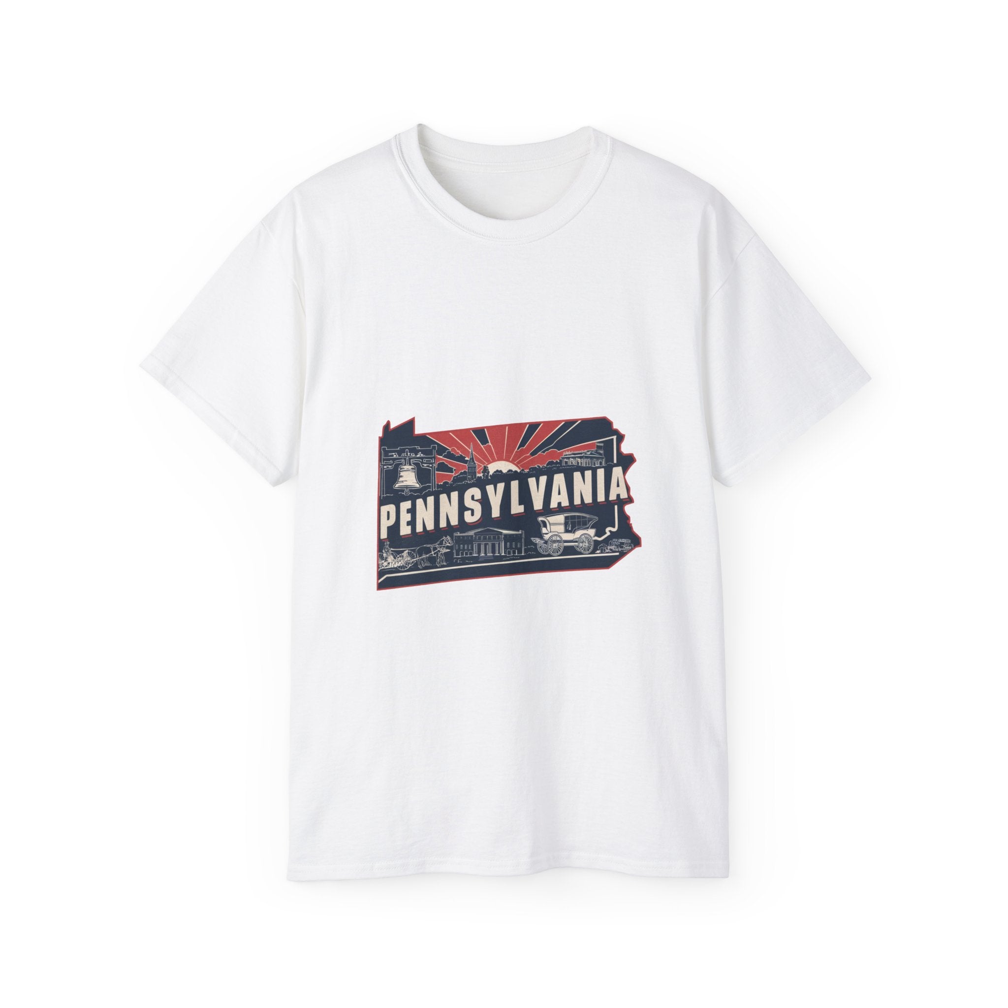 Retro Iconic Stati Uniti: T-shirt Pennsylvania