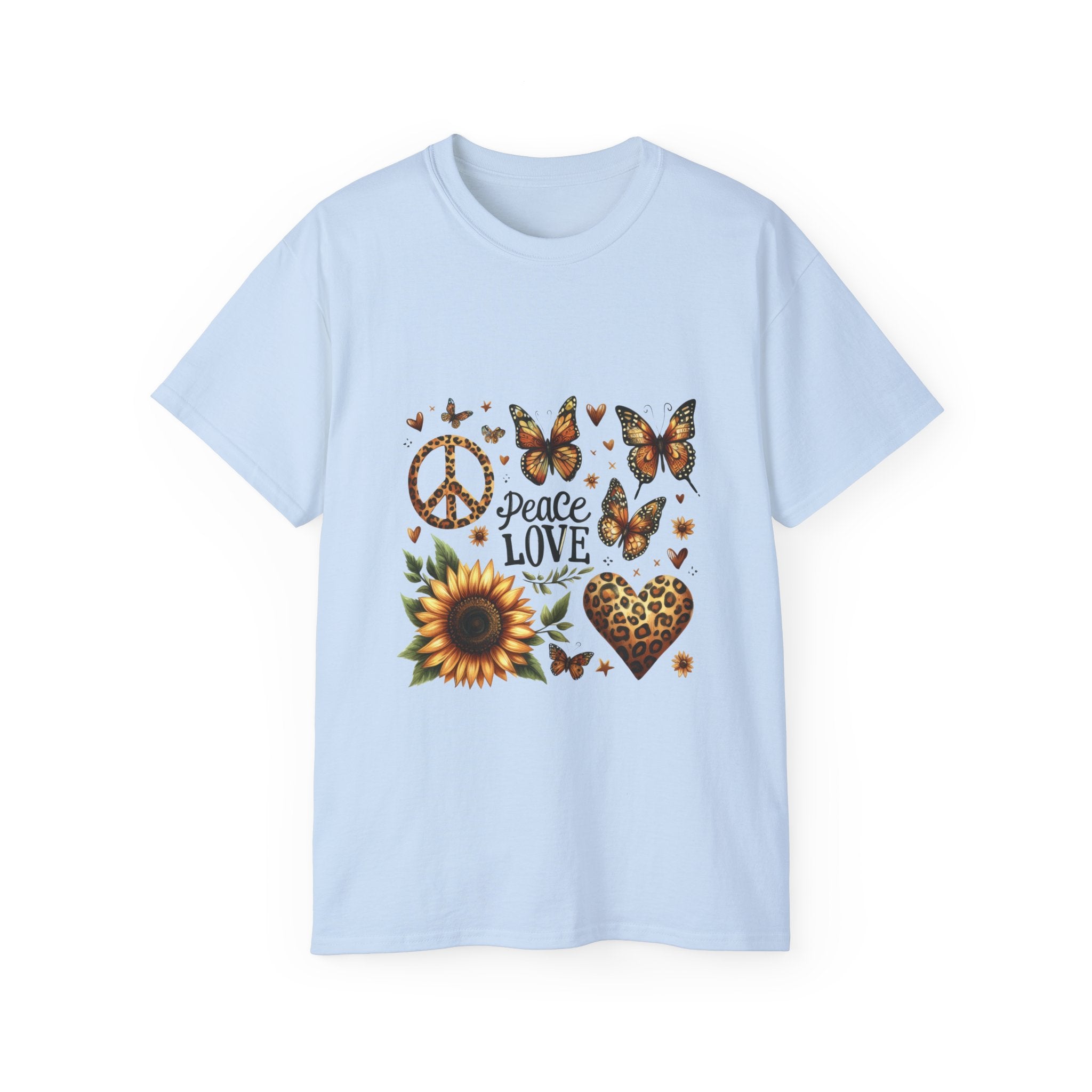 Sunflower t-shirt, Butterflies Peace T-shirt