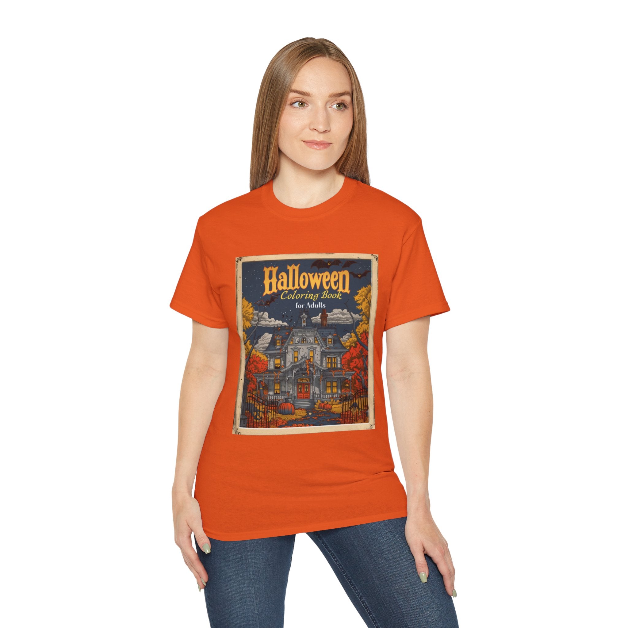 Halloween Coloring Book for Adults T-Shirt – Spooky Haunted House Design