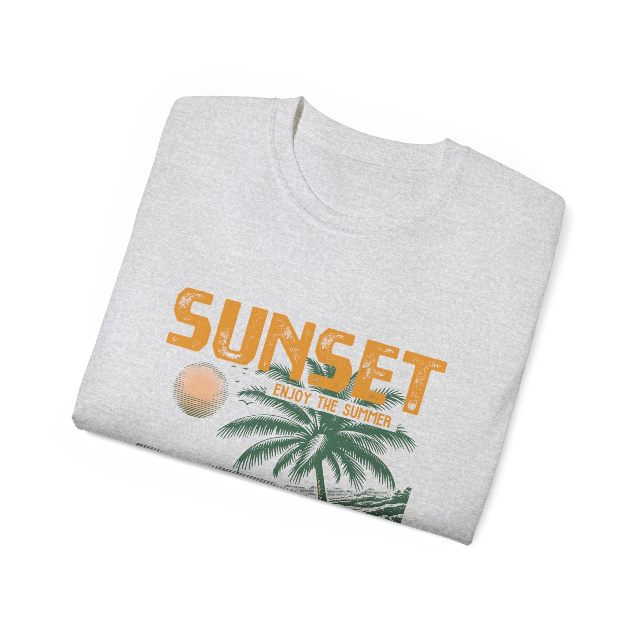 Plage d'été vintage : T-shirt coucher de soleil