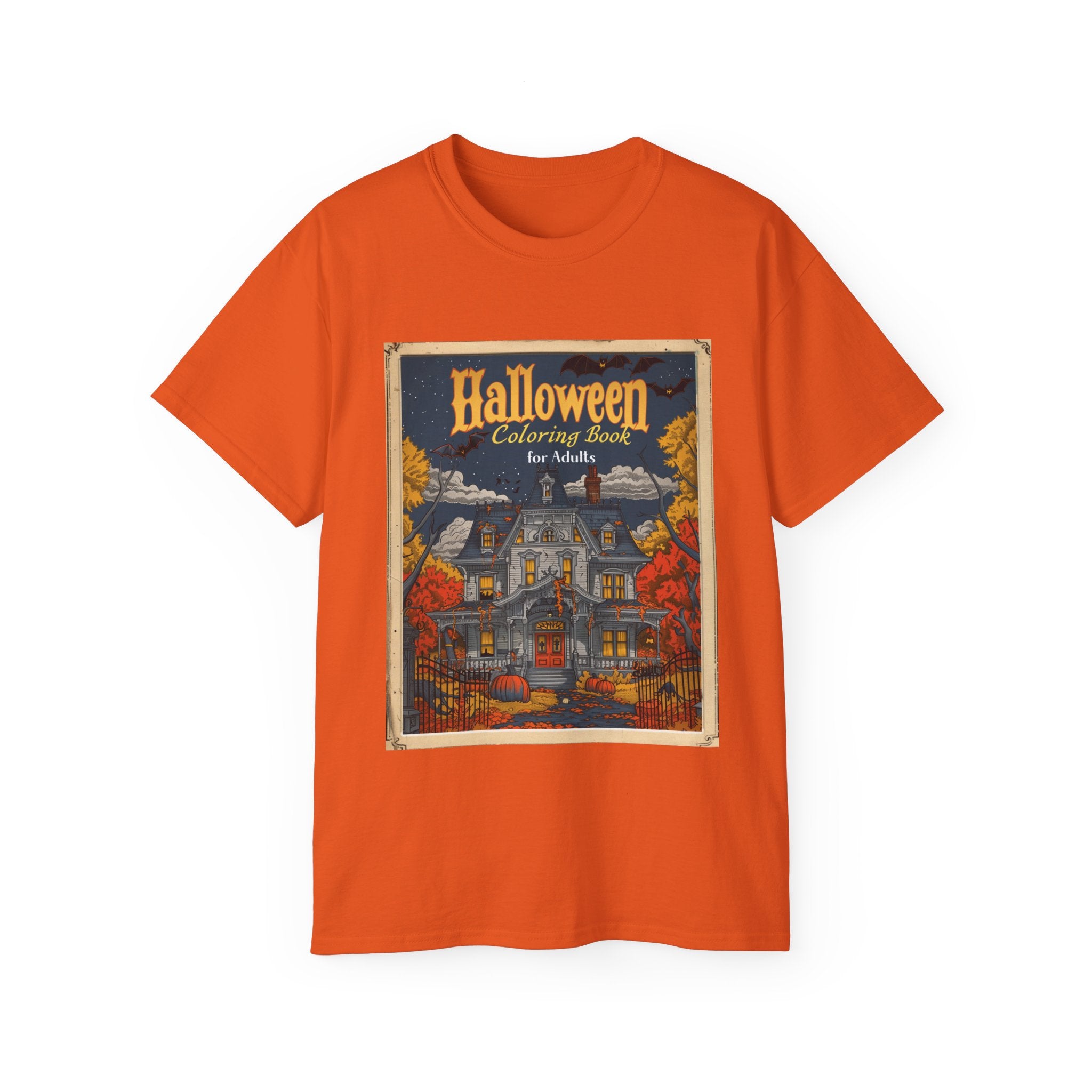 Halloween Coloring Book for Adults T-Shirt – Spooky Haunted House Design