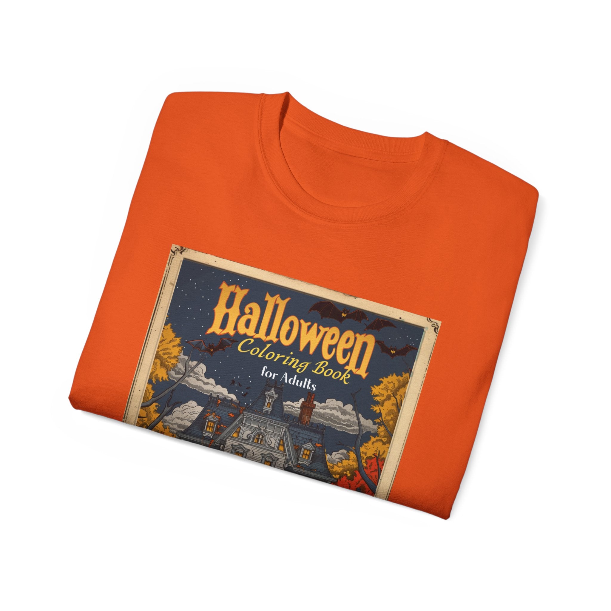 Halloween Coloring Book for Adults T-Shirt – Spooky Haunted House Design