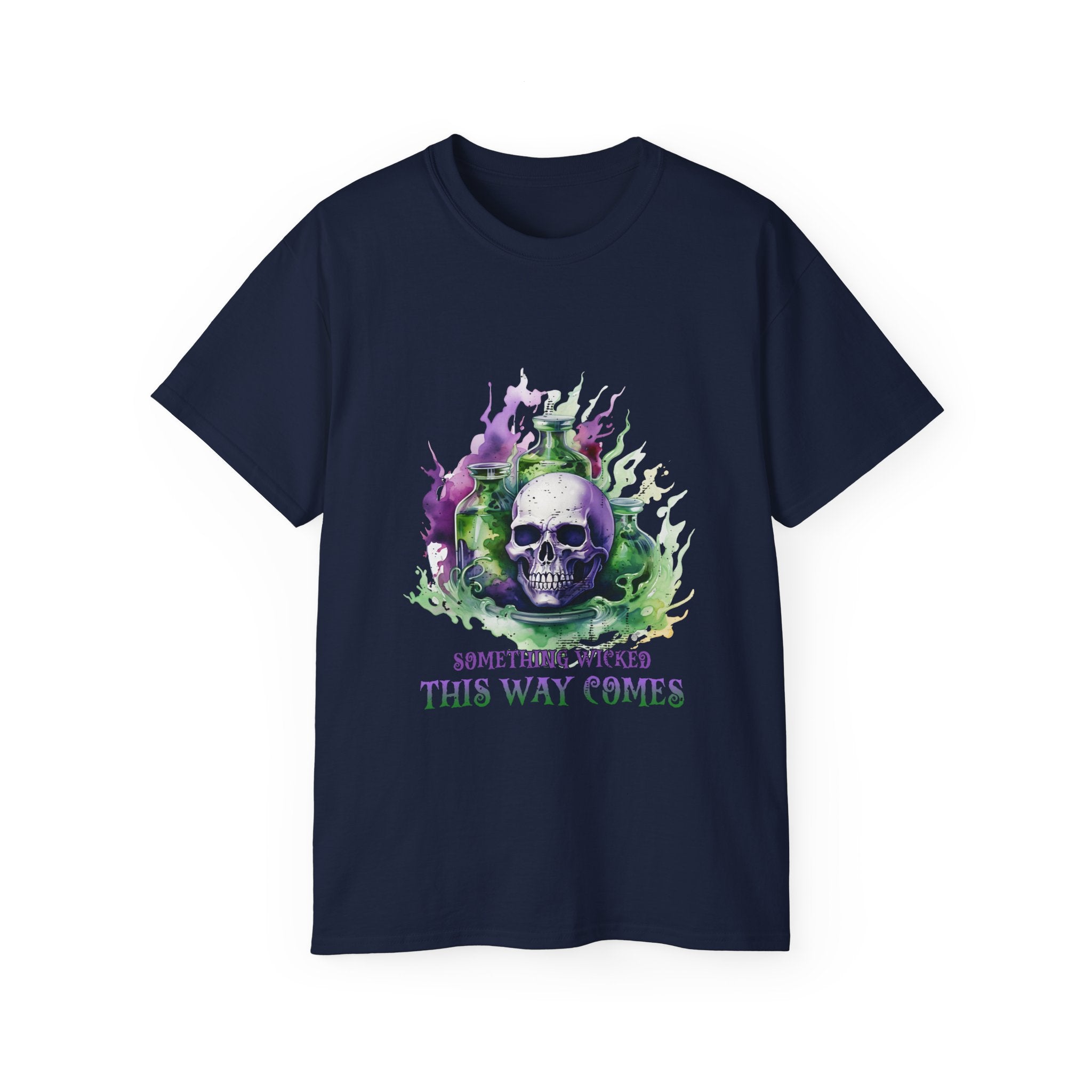 Something Wicked This Way Comes" Skull T-Shirt – Gothic Potion and Skull