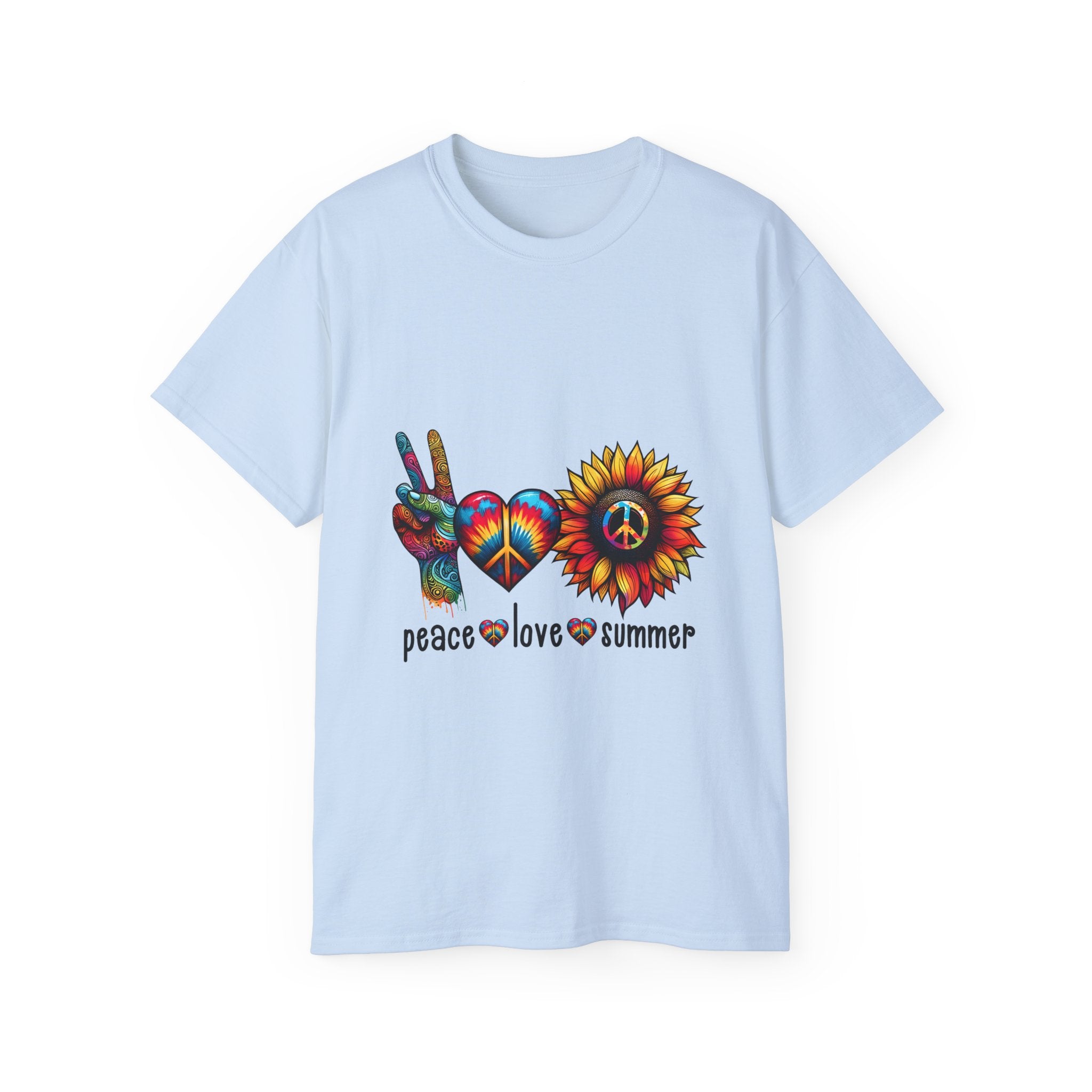 T-shirt hippie, t-shirt "paix" et "amour"