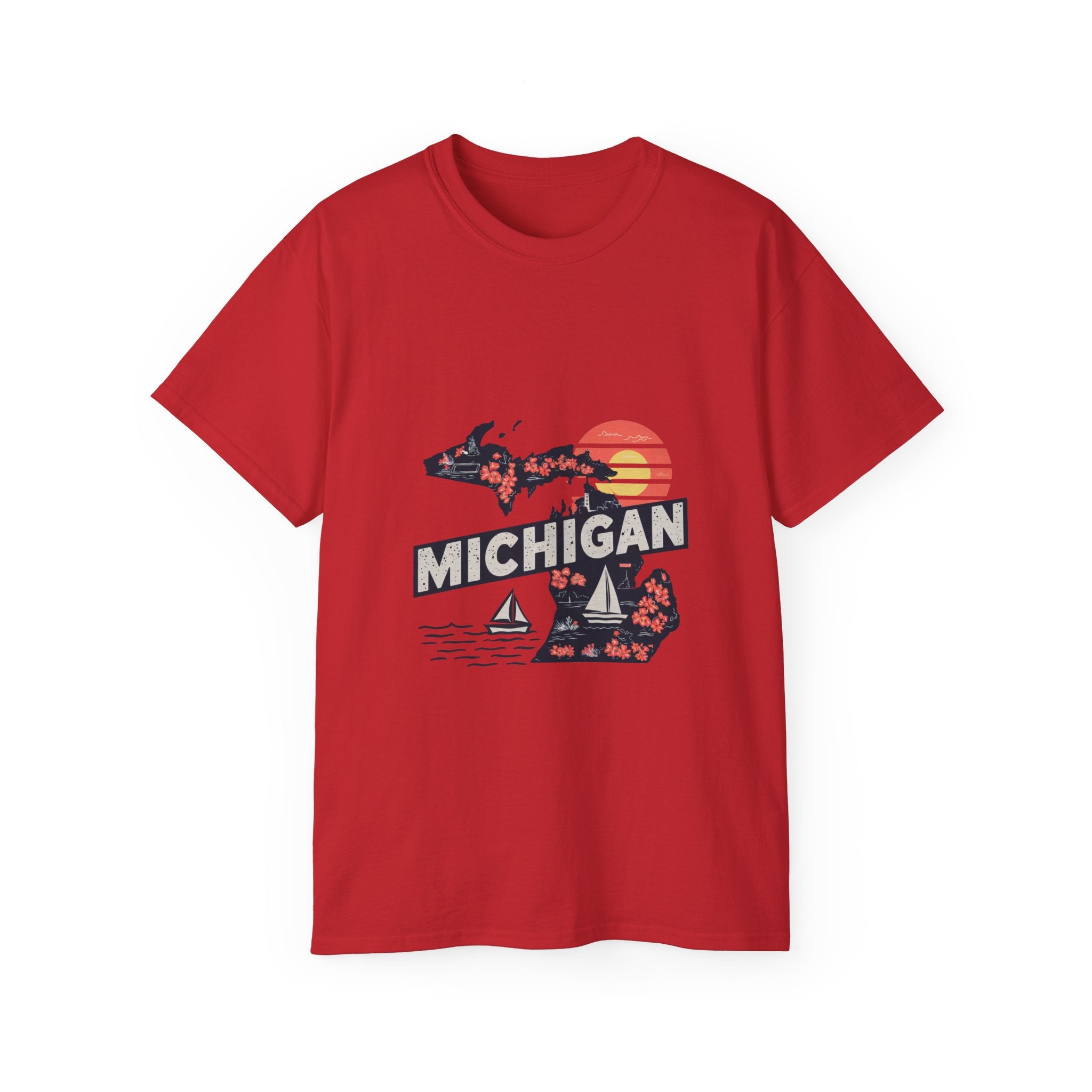 États américains emblématiques rétro : t-shirt Michigan