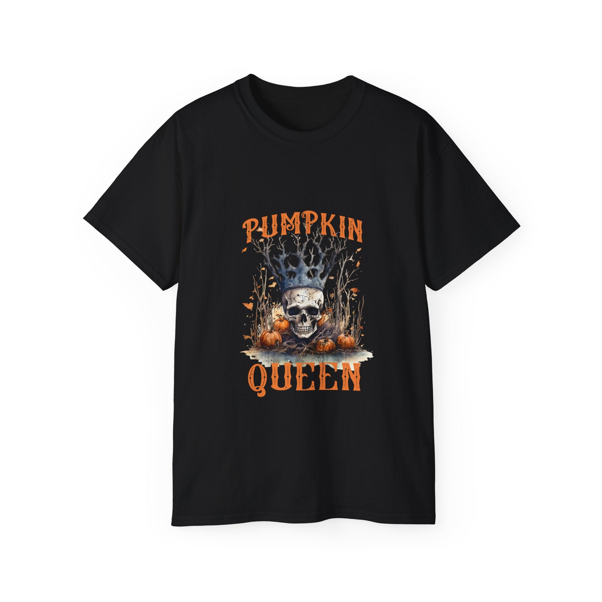 Maglietta Pumpkin Queen Skull – Teschio di Halloween con corona e design di zucche