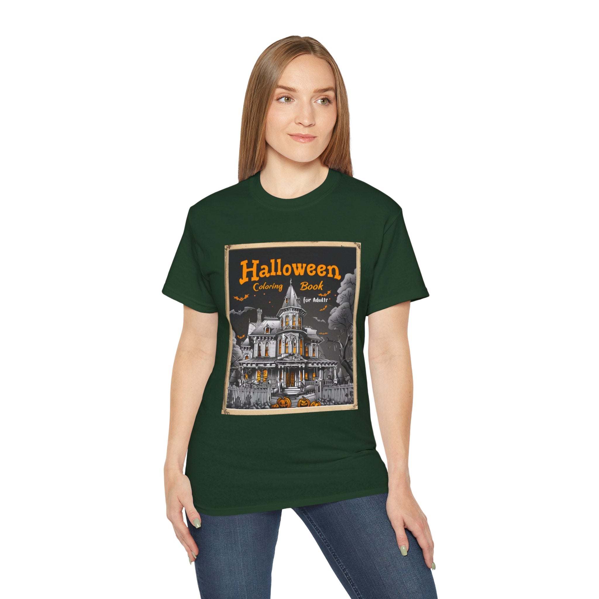 Halloween Coloring Book Graphic T-Shirt – Haunted House Edition