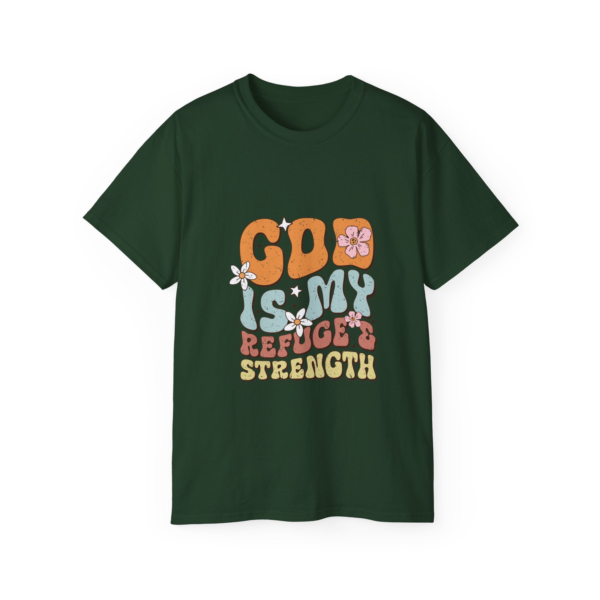 Christian t-shirt, God is my refuge and strength t-shirt