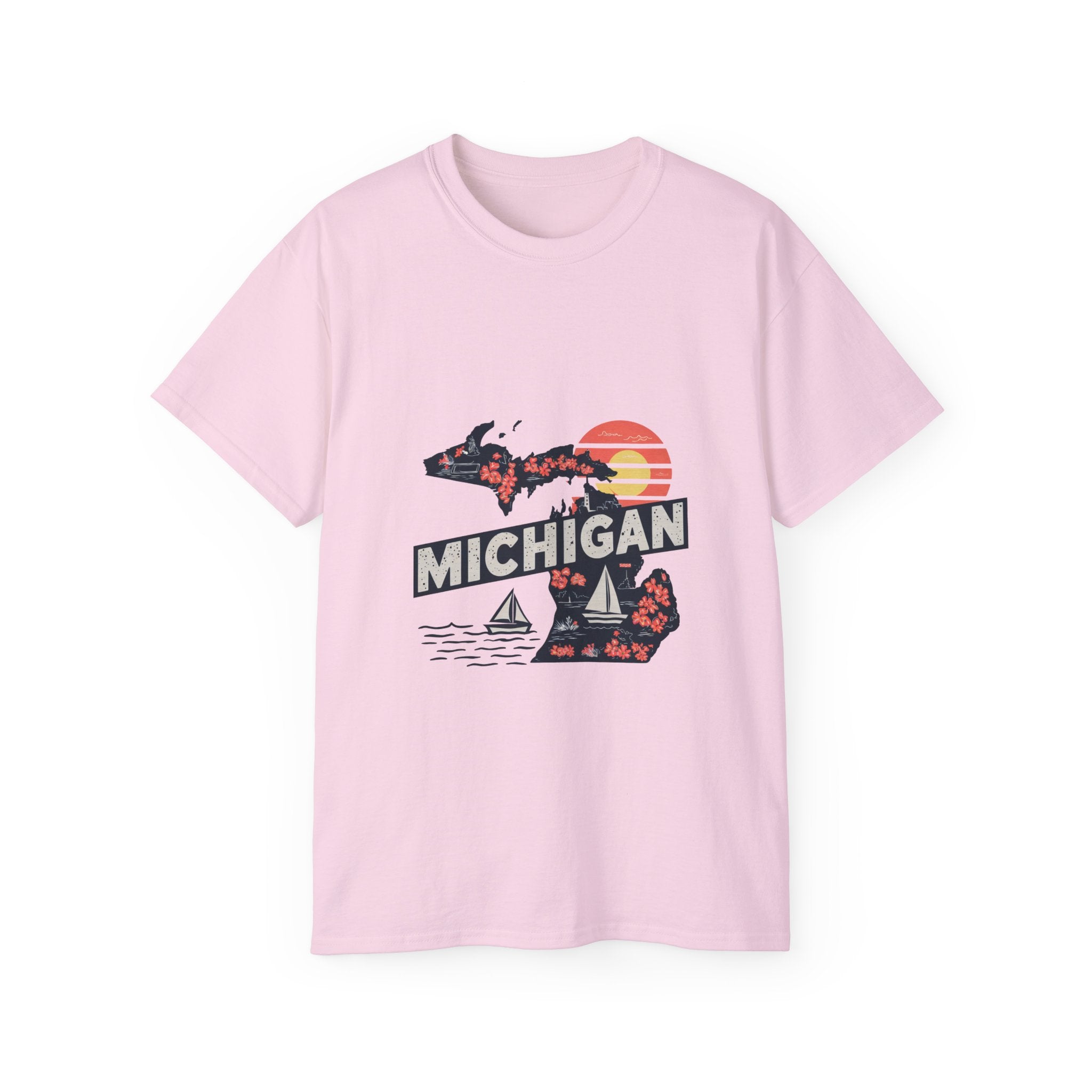 États américains emblématiques rétro : t-shirt Michigan