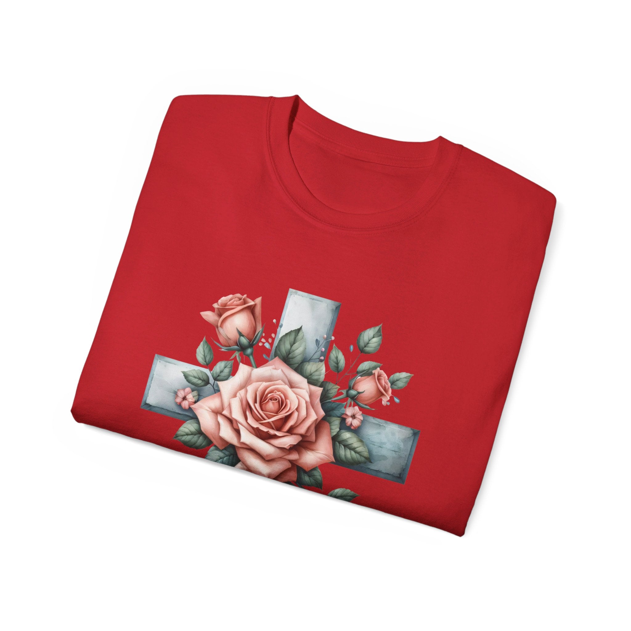 Christian t-shirt, Cross of Roses t-shirt