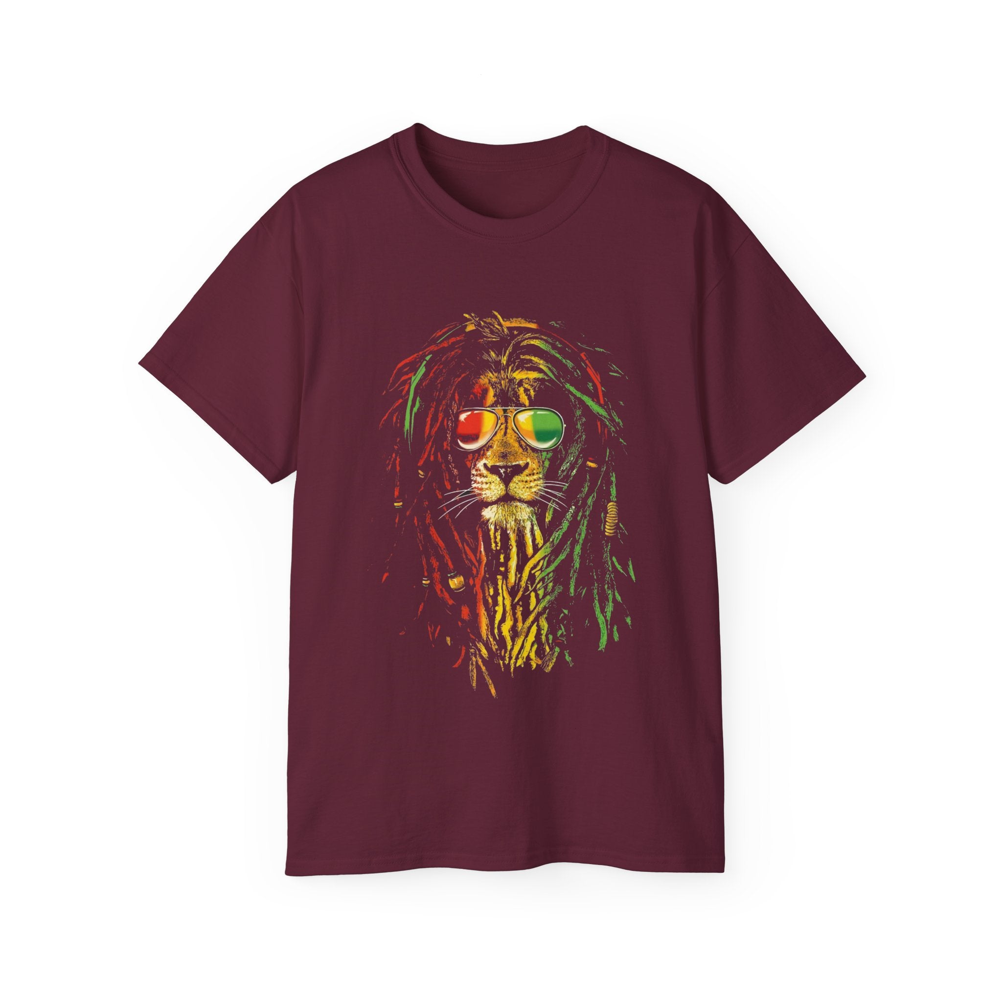 T-shirt reggae, T-shirt con i dreadlocks del leone