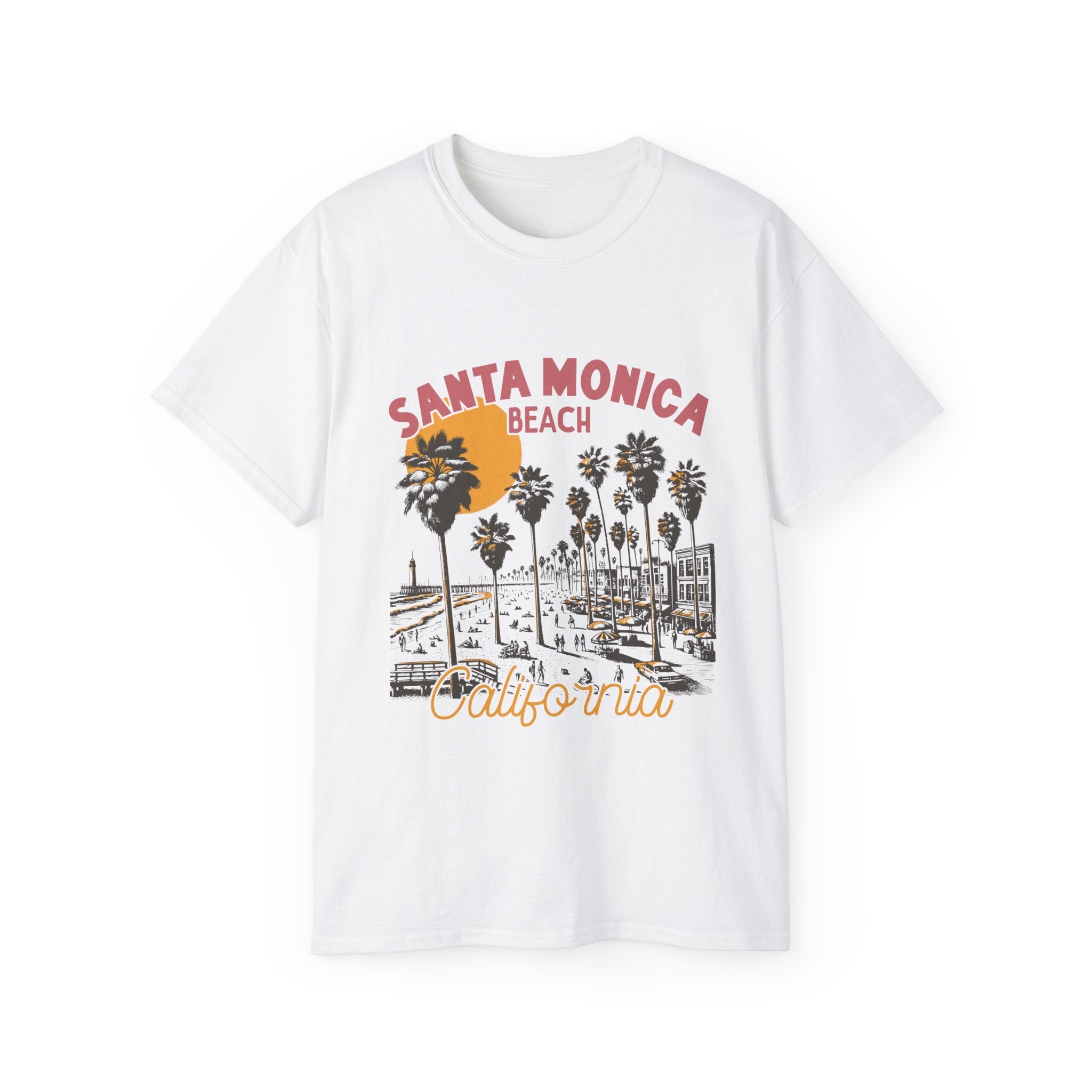 Plage d'été vintage : t-shirt Santa Monica