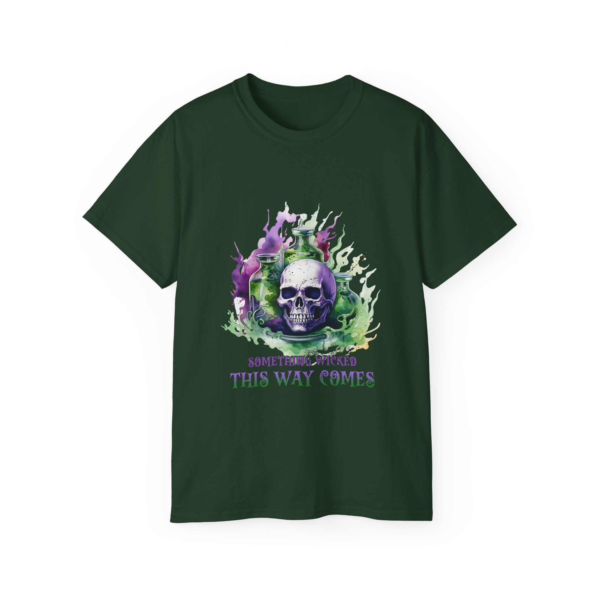 Something Wicked This Way Comes" Skull T-Shirt – Gothic Potion and Skull