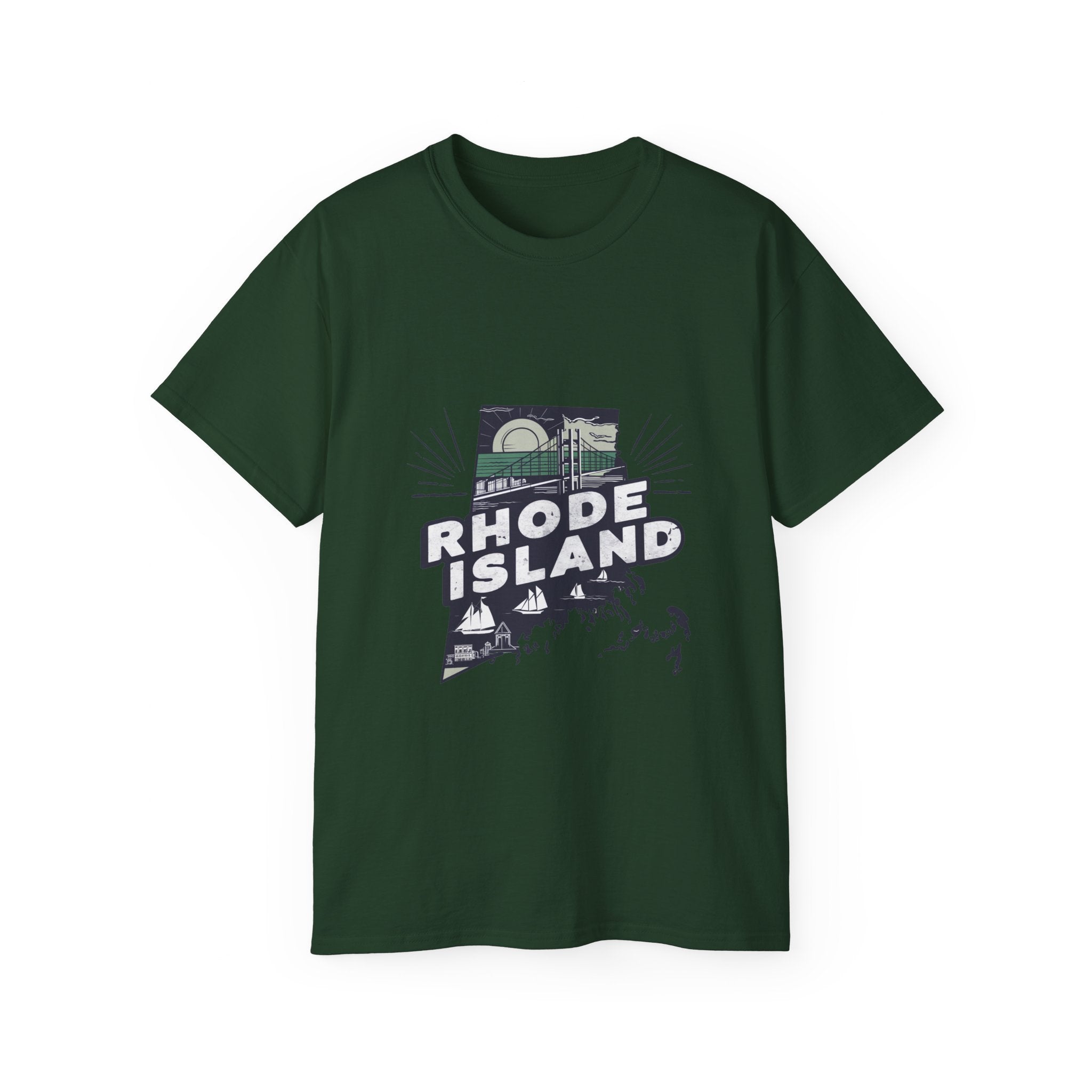 États américains emblématiques rétro : t-shirt Rhode Island