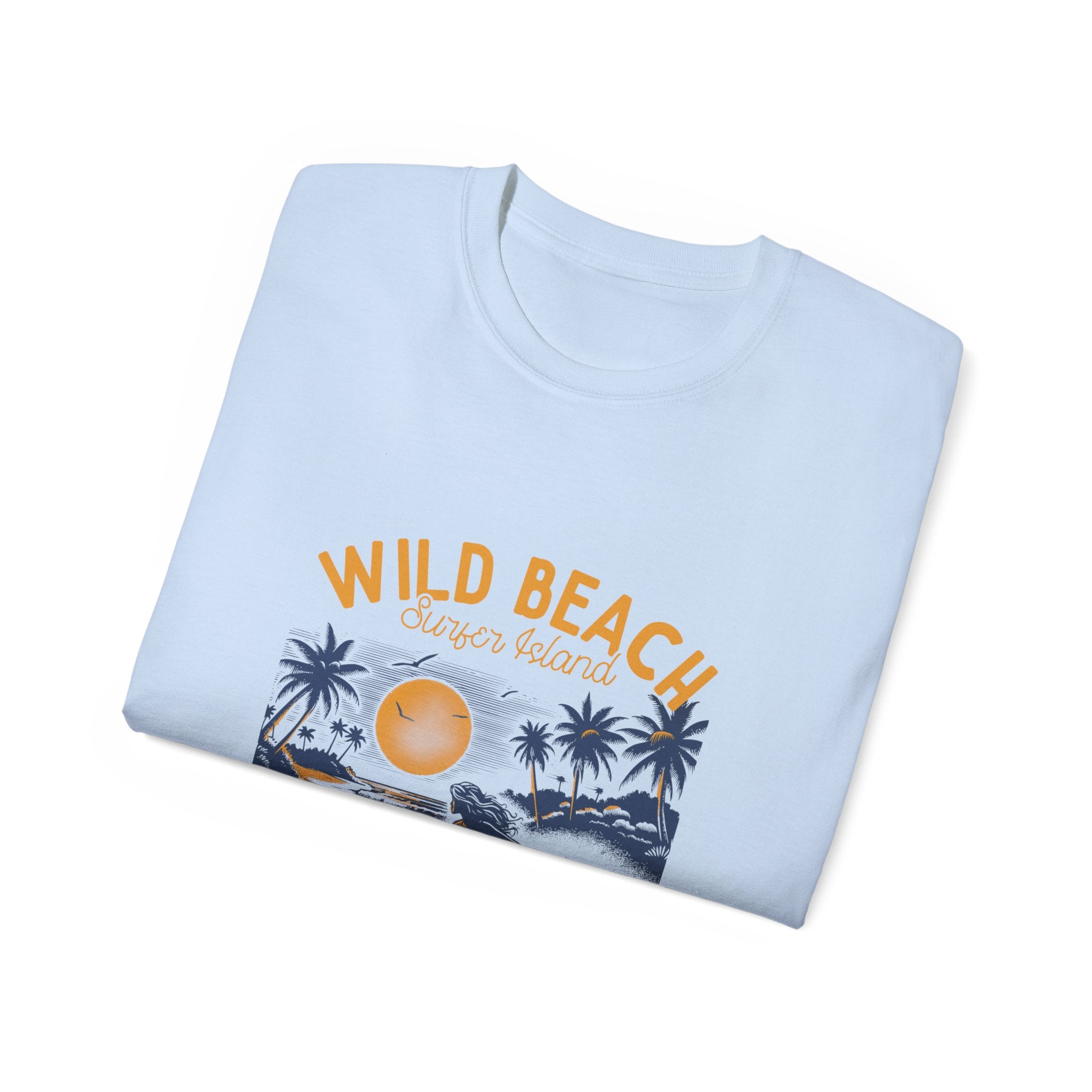 Plage d'été vintage : t-shirt plage sauvage