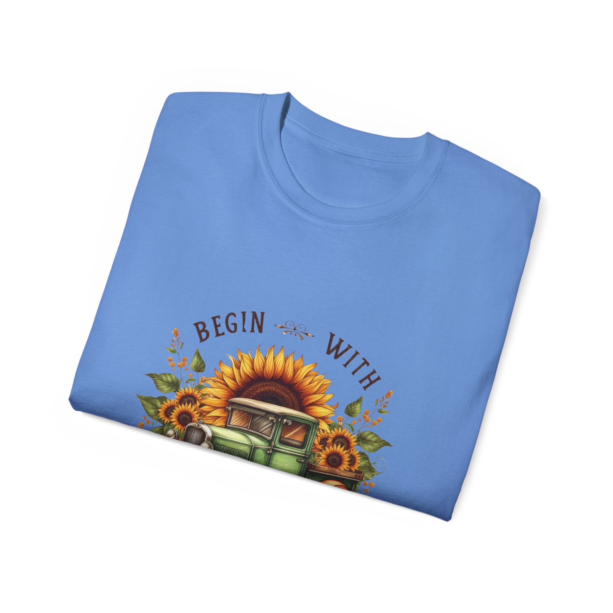 Sunflower t-shirt, Begin with kindness T-shirt