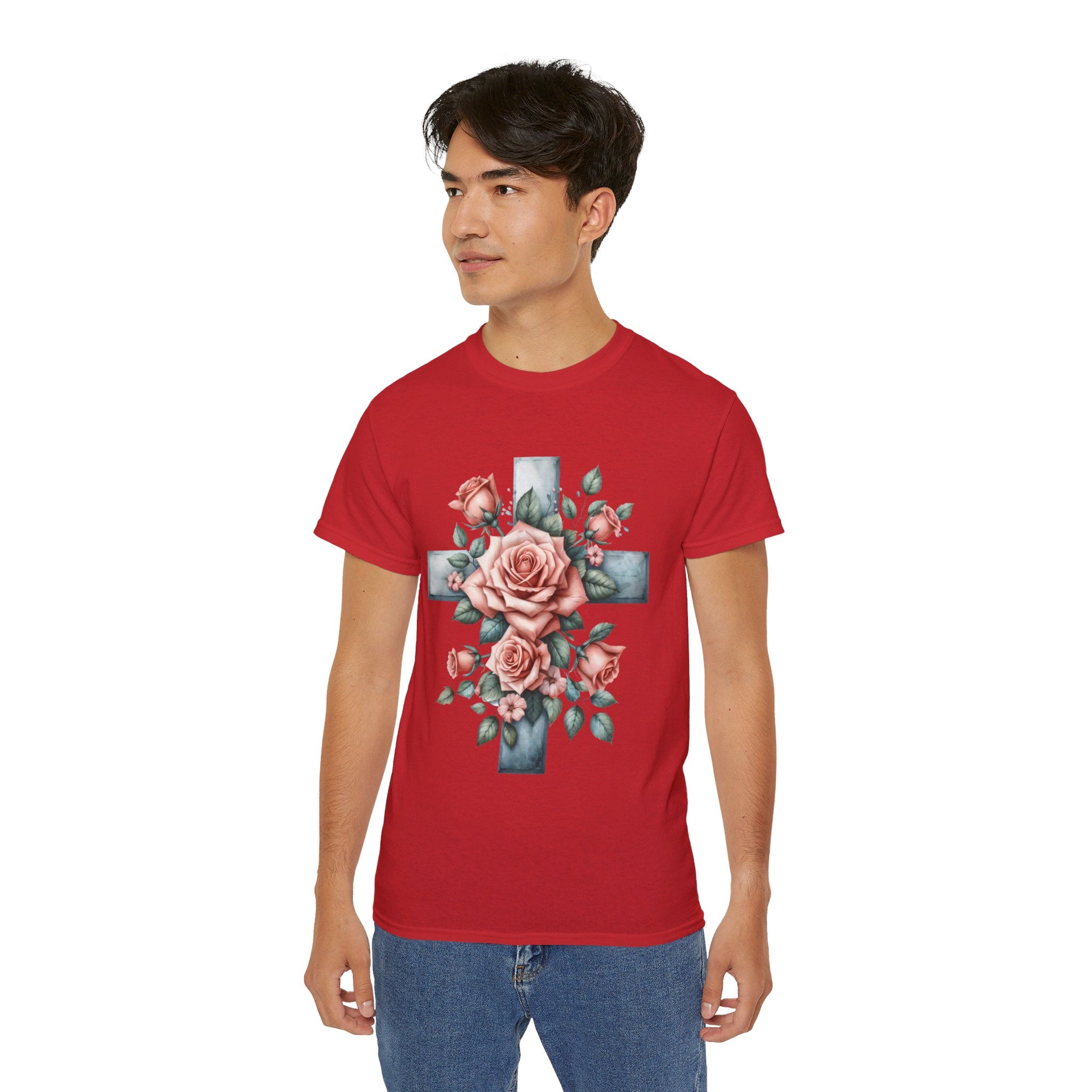 Christian t-shirt, Cross of Roses t-shirt